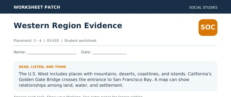 Page 1 preview of Western Region Evidence